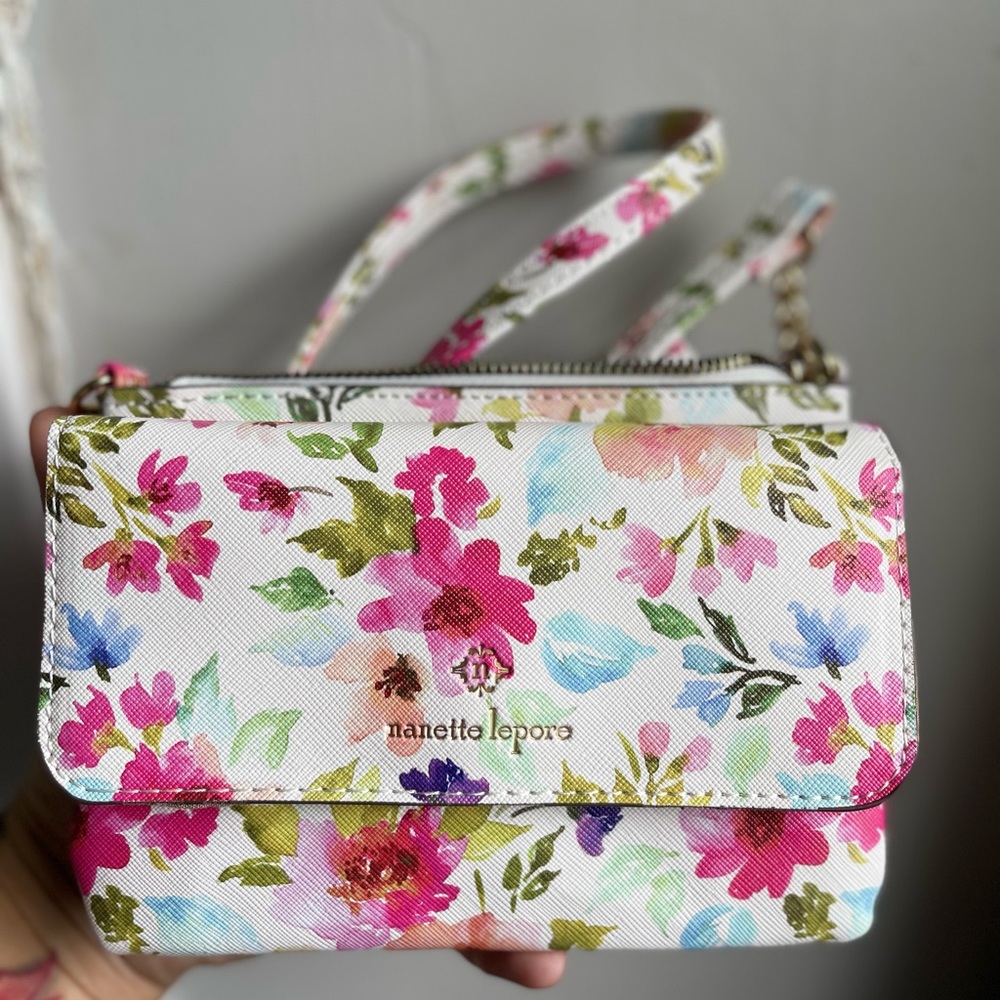 Nanette Lepore FLORAL CROSSBODY purse bag NWT
